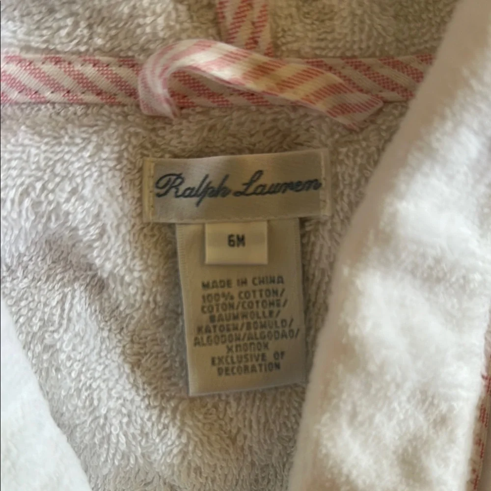 NWOT Ralph Lauren Kids White and Pink 3pc Matching Robe Set, includes box - Picture 3 of 16